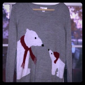 Mama and baby polar bear sweater
